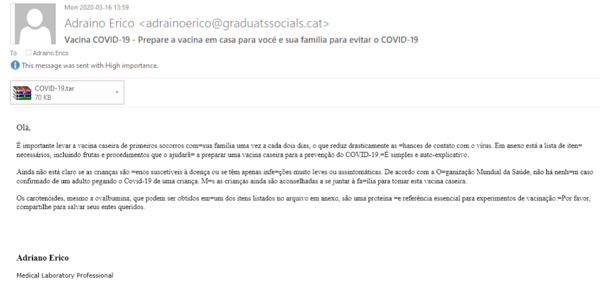 imagem ex phishing covid