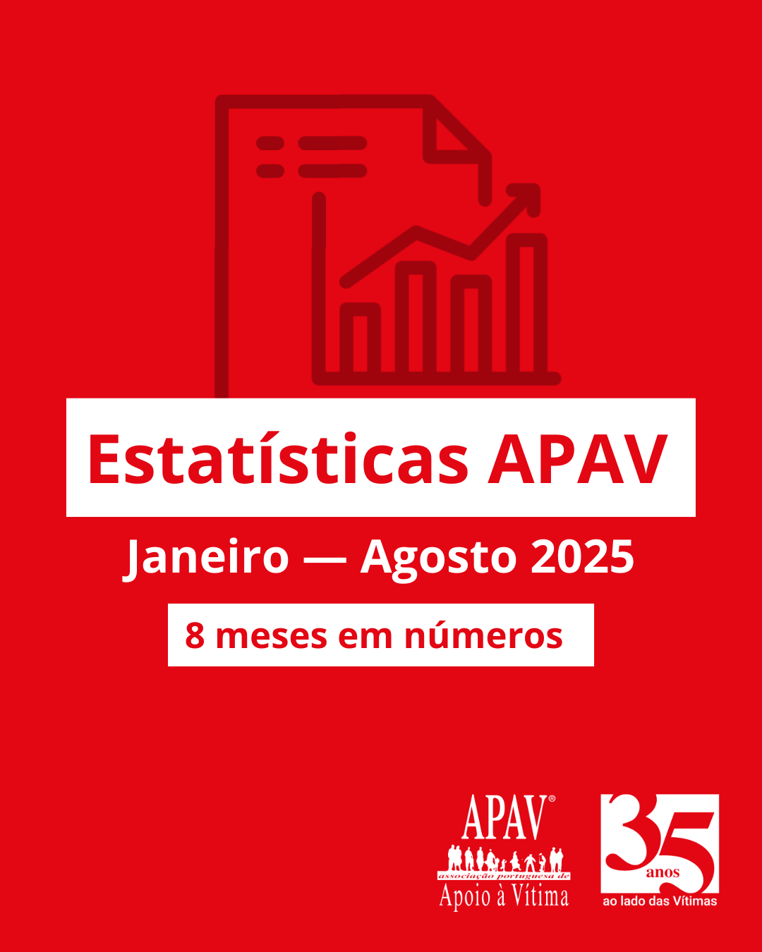 Estatísticas APAV | Janeiro - Agosto 2025